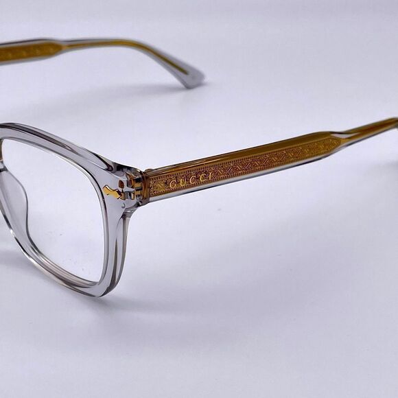 BRAND NEW GUCCI GG0184O 005 Grey/Grey Transparent Unisex Eyeglasses - Picture 5 of 12